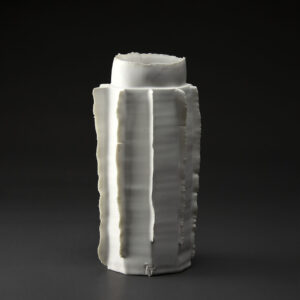Vase céramique en porcelaine émaillée blanc satiné