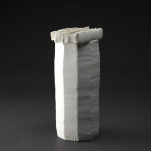 Vase céramique en porcelaine émaillée blanc satiné